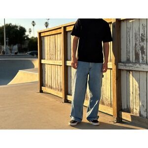 Vintage Y2K Tommy Hilfiger Red Label Carpenter Jeans Mens 32x30 Wide Leg Denim